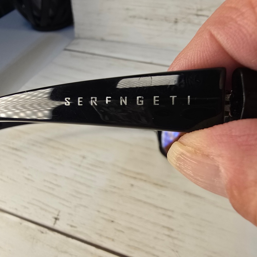 Serengeti Cascade 5752 PAA Sunglasses Black Wrap Frame Rose Lens Made in Italy - Picture 6 of 7